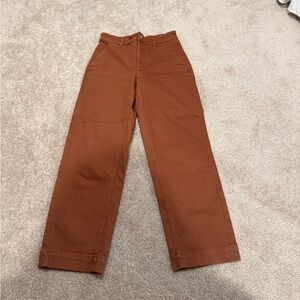 Everlane rust colored wide leg jeans